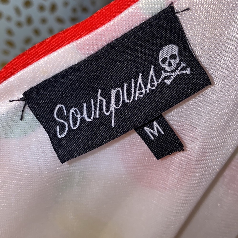 Sourpuss White Dress with Red Accents and Fruit Print - Picture 9 of 11